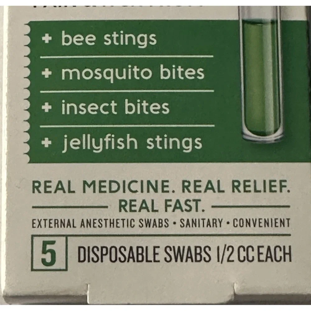 Sting-Kill Swabs 5 ct from bee stings, mosquito bites, and jellyfish stings